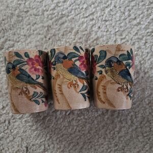 Japanese cups vtg 3 handpainted